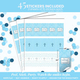 First Holy Communion Mini Chocolate Candy Bar Sticker Wrappers for Boys, 45 1.4" x 2.6" Wrap Around Labels by AmandaCreation, Great for Party Favors