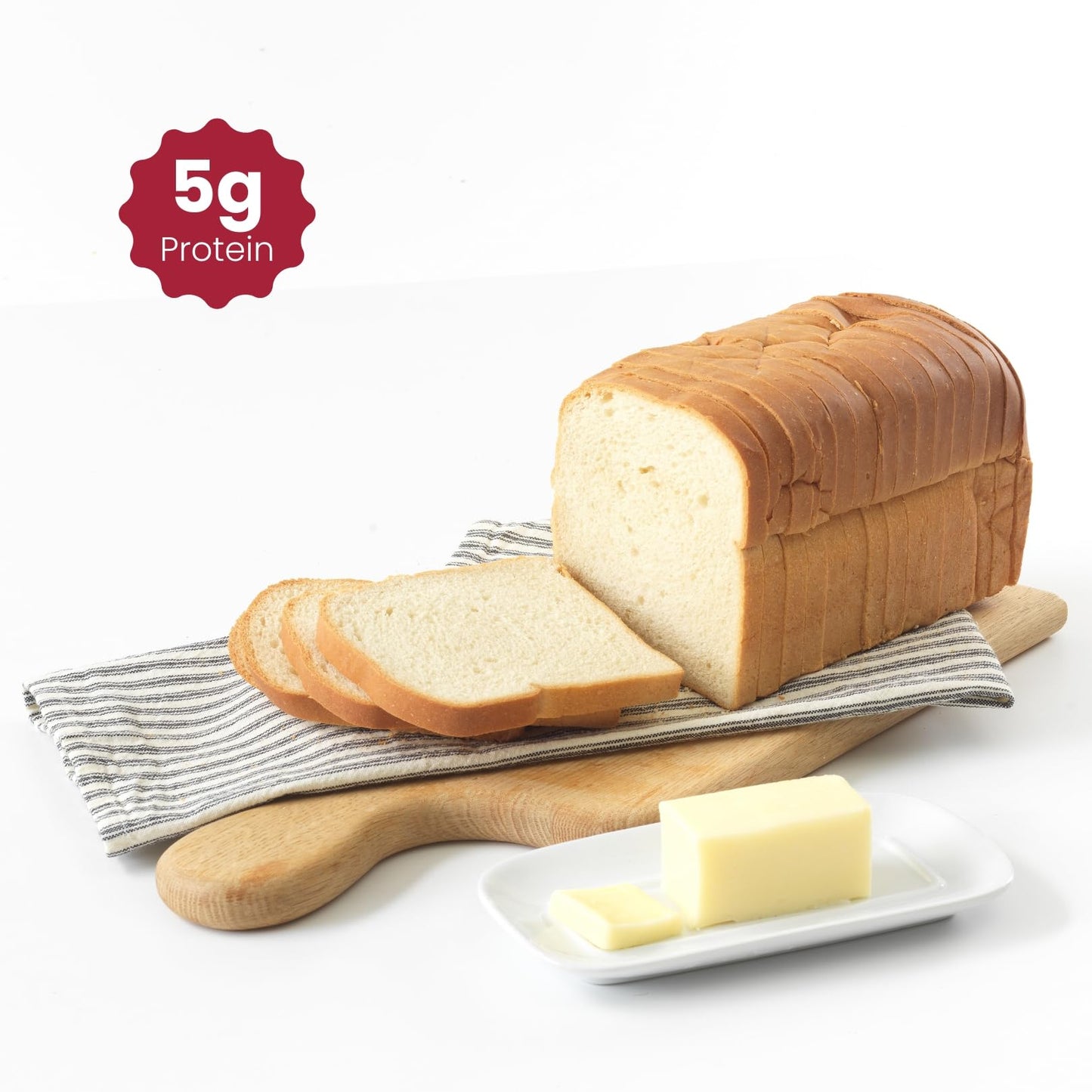 WiO SmartFoods™ White Bread Sliced, 20 Slices (1 Loaf), Low-Carb, Keto-Friendly, Fat-Free, Sugar-Free, Perfect for Sandwiches, Snacks, and Baking