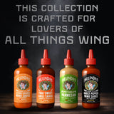 Melinda’s Wing Connoisseur Collection - Craft Wing Sauce & Condiment Set for Buffalo Wings - With Creamy Style Cayenne Habanero, Thai Sweet Chili