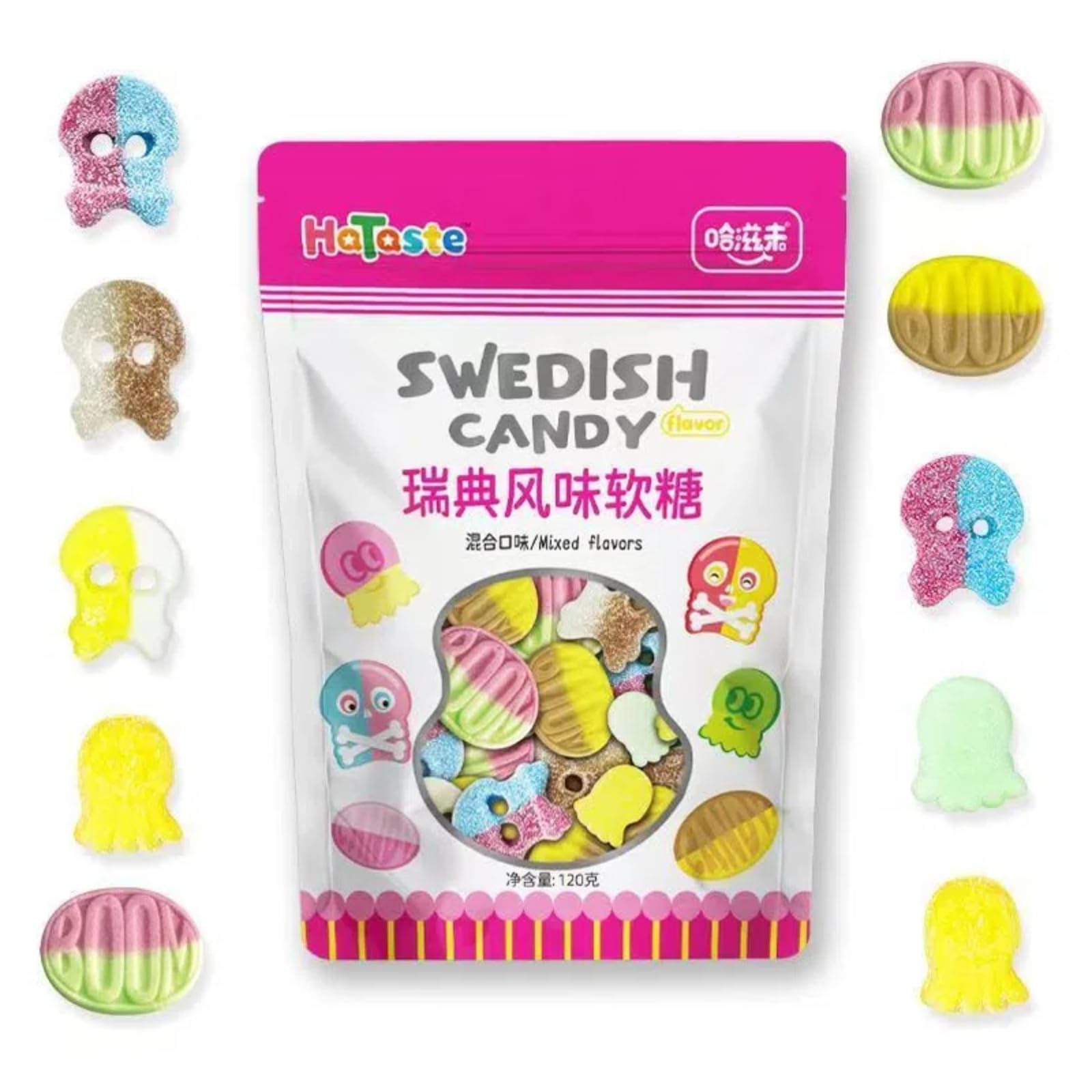 Bubs Swedish Candy Mix - Sour Gummies&Gummy Skulls, Swedish Sour & Sweet Gummy Candy - Pick and Mix Assortment, Chewy Imported Snacks?Total 2 Packs