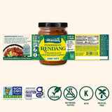 Homiah Rendang Curry Paste, 4 Oz - Vegan, Gluten-Free, Non-GMO Indonesian Curry Paste, Thai Essentials for Kitchen - Premium Rendang Thai Paste