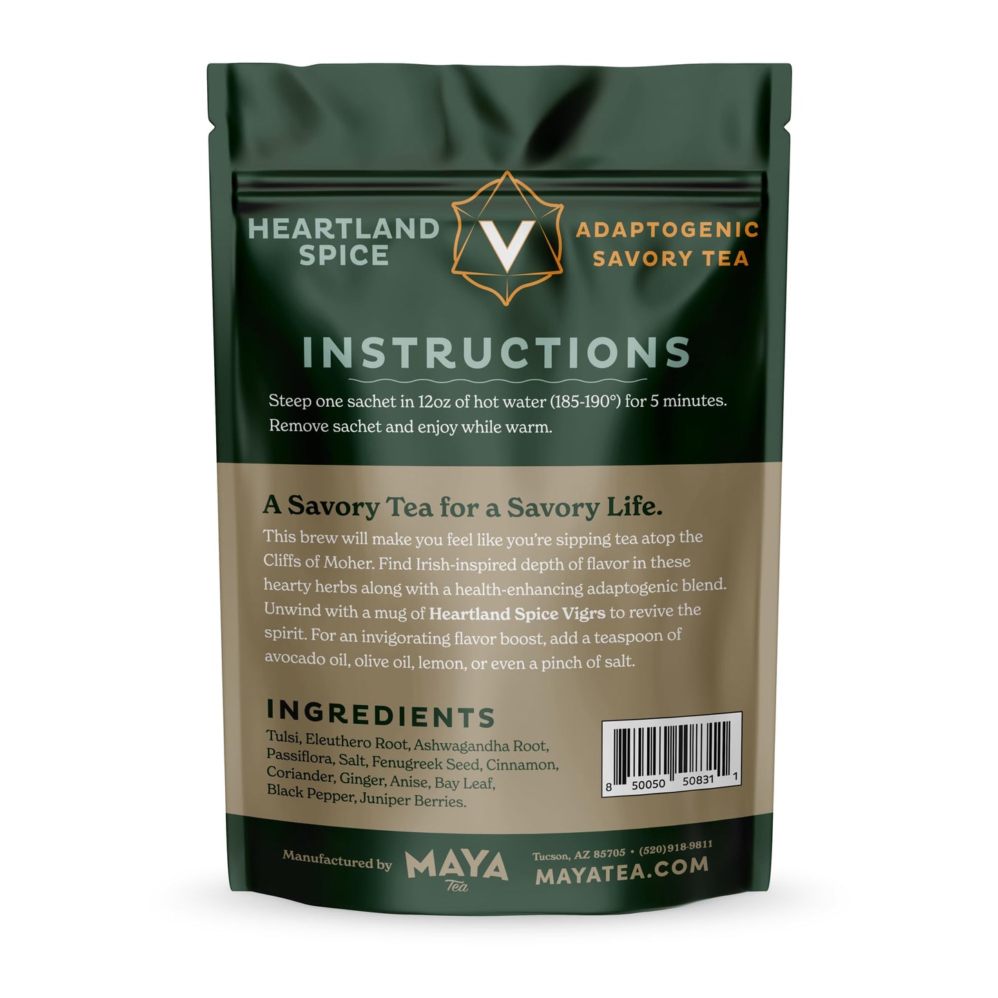 Vigrs Sipping Broth Adaptogenic Herbal Steep Sachets with Savory Seasonings, Heartland Spice Irish Flavor, Vegan, Keto, Gluten Free, Intermittent