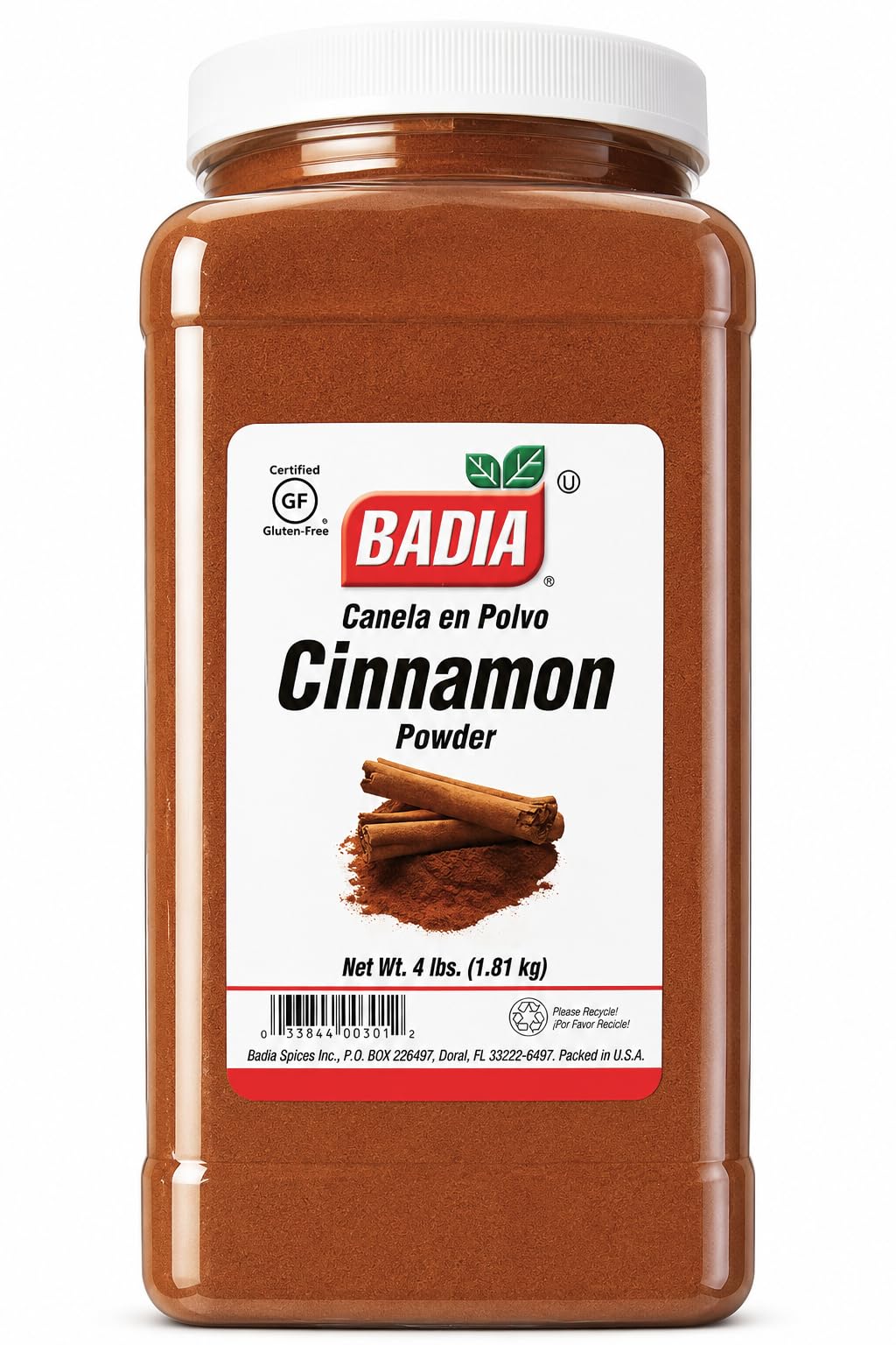 Badia Cinnamon Powder, 4 lbs - Sweet & Aromatic Ground Cinnamon Spice, Warm Flavor