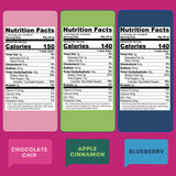 Whoa! Dough Top 9 Allergen Free Chewy Oat Bars - 3-Flavor Variety Pack | (6) 1.41 oz Individually Wrapped Bars | 5-6g Fiber, Allergen Friendly