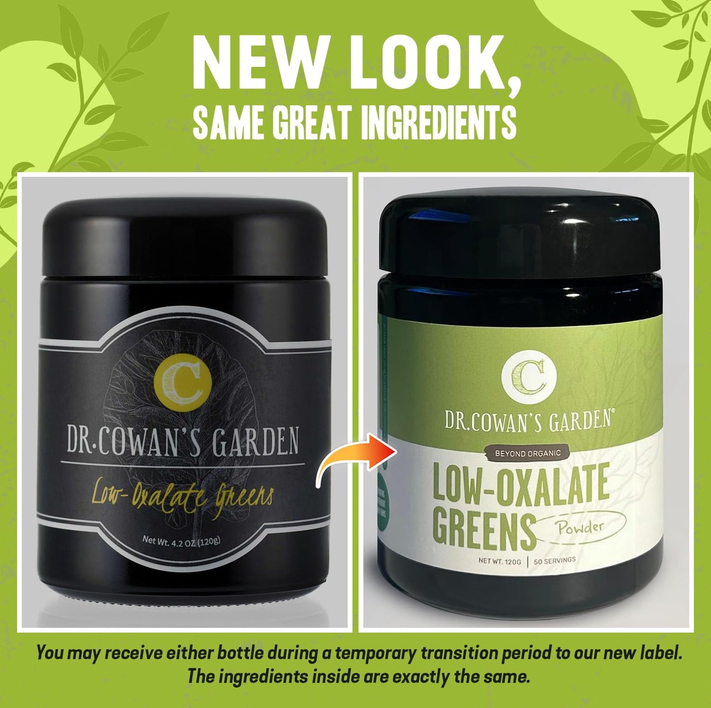 Dr. Cowan's Garden Low-Oxalate Greens Veggie Powder - Beyond Organic Superfood Greens Vegetable Powder for Drinks and Food - Lacinato Kale, Mustard
