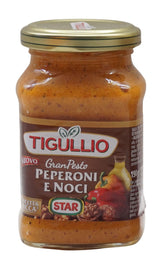 Tigullio:"Gran Pesto Peperoni e Noci" Peppers and Walnuts Pesto - 6.7 Fluid Ounce (190ml) Packages (Pack of 4) [ Italian Import ]