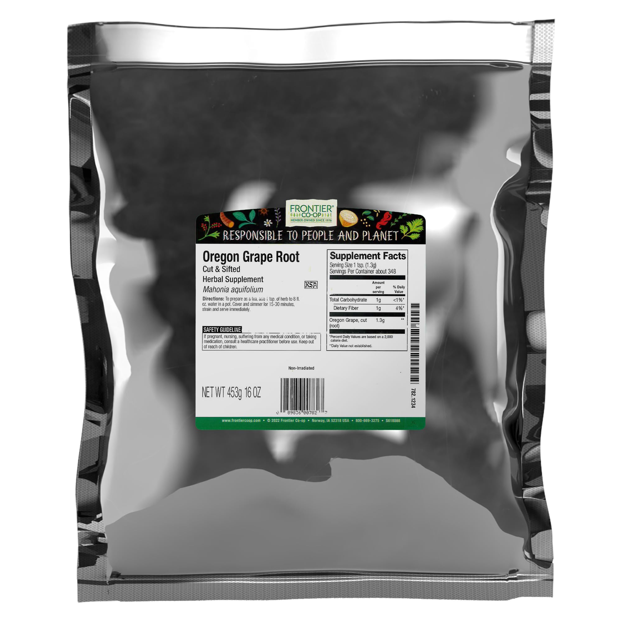 Frontier Co-op Oregon Grape Root, Cut and Sifted, Kosher | 16 Ounce (Pack of 1)