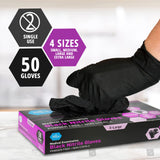 MED PRIDE X-Large Black Surgical Gloves, Disposable Med Nitrile Gloves, 4 Mil Thick, Latex and Powder-Free, Hospital Use, Pack of 50