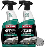 Weiman Disinfectant Granite Daily Clean & Shine (2 Pack with Polishing Cloth) Safely Clean Disinfect and Shine Granite Marble Soapstone Quartz
