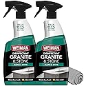 Weiman Disinfectant Granite Daily Clean & Shine (2 Pack with Polishing Cloth) Safely Clean Disinfect and Shine Granite Marble Soapstone Quartz