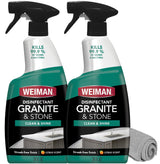 Weiman Disinfectant Granite Daily Clean & Shine (2 Pack with Polishing Cloth) Safely Clean Disinfect and Shine Granite Marble Soapstone Quartz