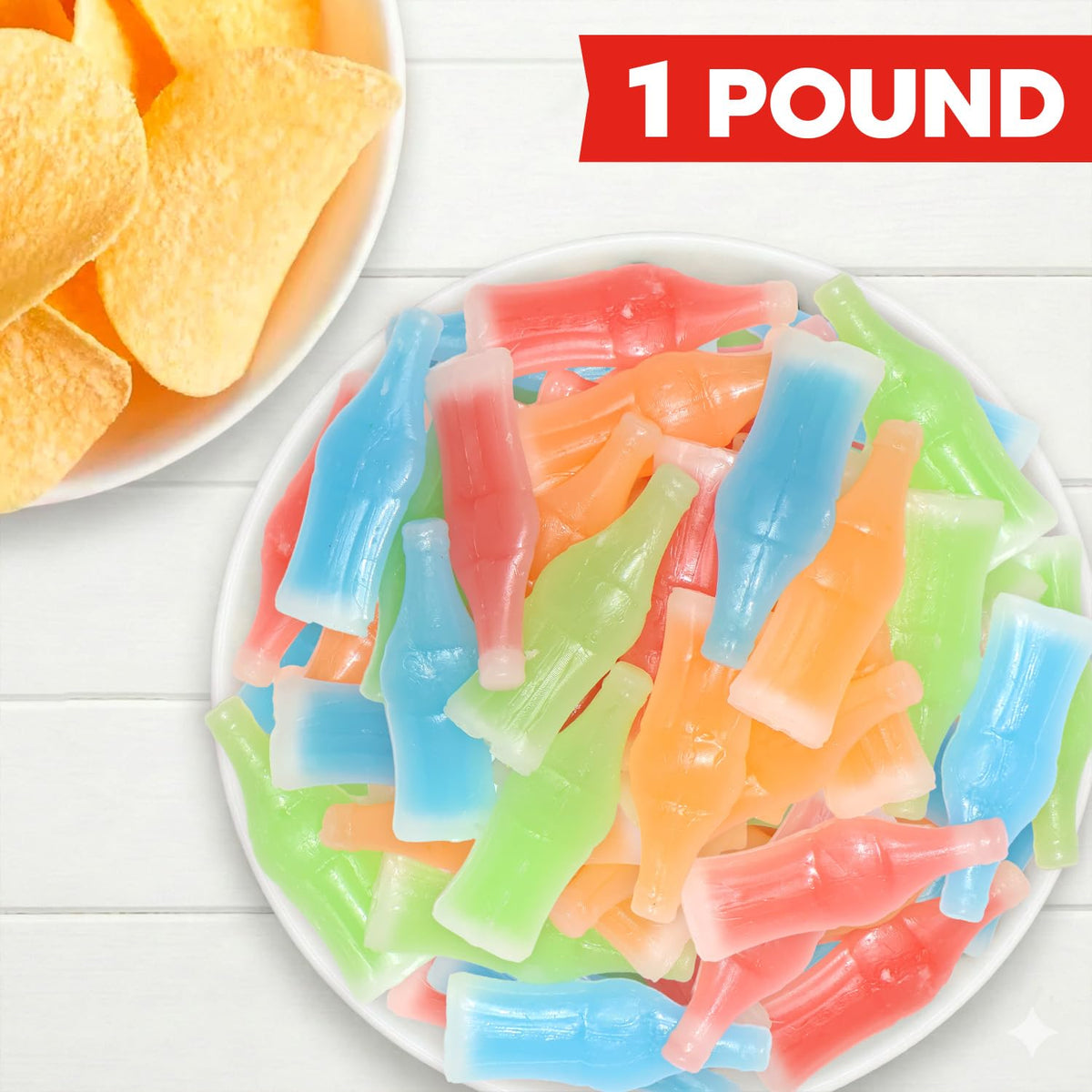 Wax Bottles Candy 1 lb Bulk Bag - Classic Wax Soda Bottles with Sweet Juice Center, Assorted Flavors, Retro Candy Treat