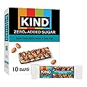 Kind Zero Added Sugar Healthy Snacks Bars, Dark Chocolate Nuts & Sea Salt, Gluten Free, High Fiber, Keto Snacks, 5g Protein, 10 Count