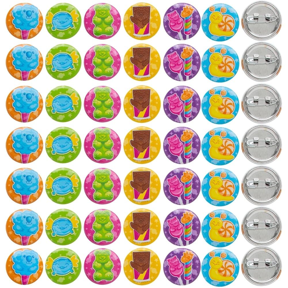 Fun Express Bulk 48 Pieces Mini Candy Critters Buttons
