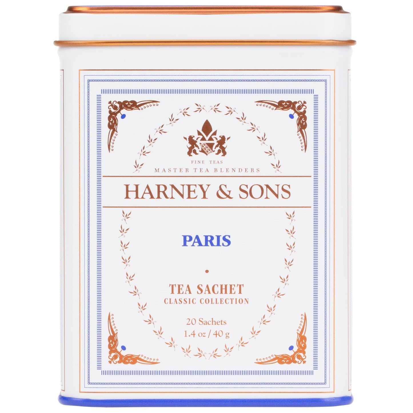 Harney & Sons Paris Flavored Black Tea - 20 Sachets | Fruity Vanilla & Caramel Blend with Hint of Lemony Bergamot
