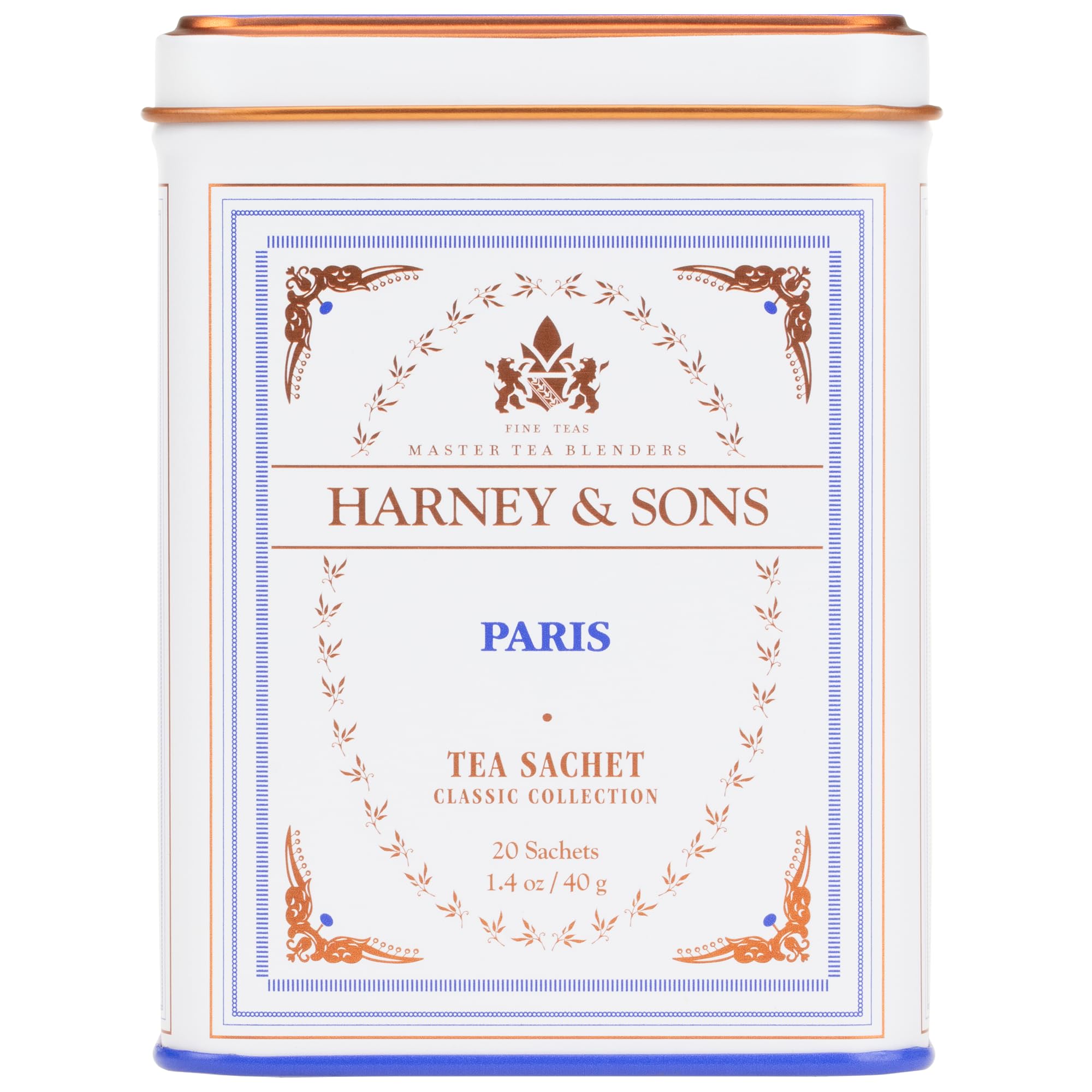 Harney & Sons Paris Flavored Black Tea - 20 Sachets | Fruity Vanilla & Caramel Blend with Hint of Lemony Bergamot