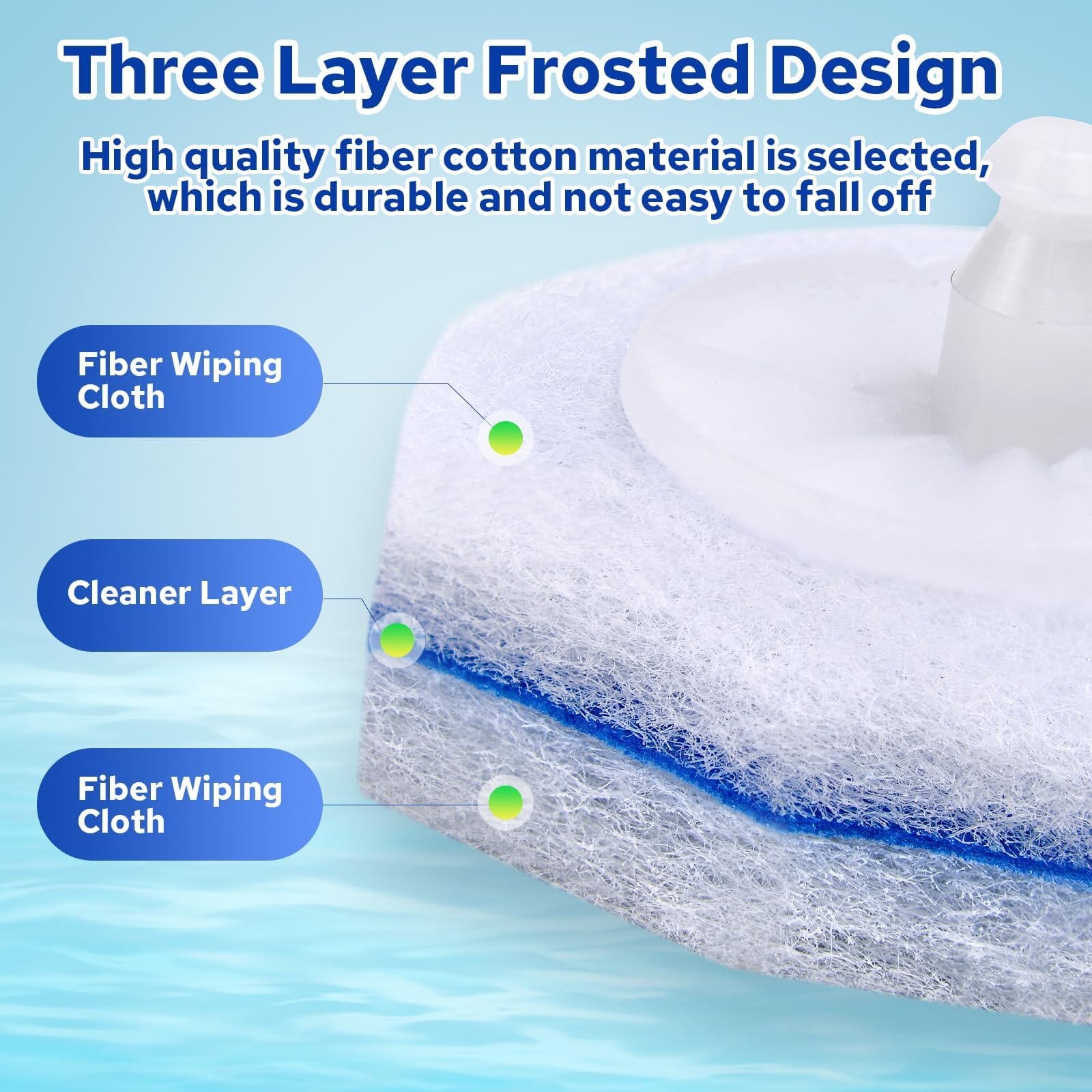Ahasyyinan Disposable Toilet Wand Refills 30 Count High Density Pads for Deep Stain Cleaning, Anti-Fall Design, Hygienic & Instant Foaming
