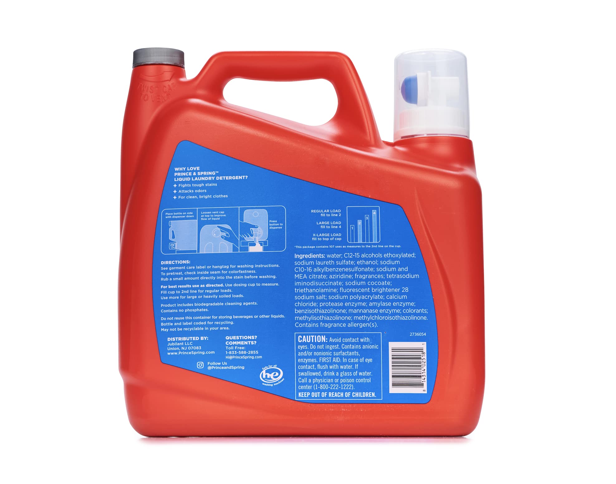 Prince & Spring Laundry Detergent - 154 oz Fresh Scent