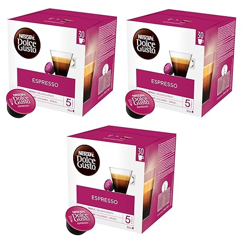 NESCAFÉ Dolce Gusto Espresso Coffee Pods, 30 Capsules (Pack of 3, Total 90 Capsules, 90 Servings)