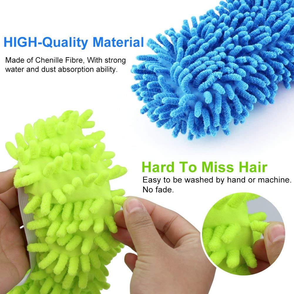 10 Pcs Microfiber Mop Slippers Shoes Reusable Dust Mops for Women Washable, 5-Pairs Mop Slippers Shoes for Floor Cleaning? Mop Socks for Foot Dust