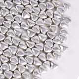 Kasvan Silver Heart Shapes Sprinkles - Edible Candy Pearls 100g/3.58 Oz, Mix Size, Baking Cake Decorations, Ice Cream Toppings and Cookie Decorating