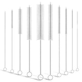 Iwooduubb 10-Packs Premium Straw Cleaner Brush in Mixed Sizes, 8IN Long Reusable Stainless Steel Cleaning Brushes Set with Soft Sturdy Nylon Bristles