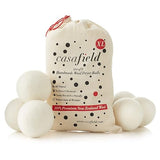 Casafield Wool Dryer Balls Set of 6, Extra Large Organic Handmade 100% New Zealand Wool, Natural Laundry Fabric Softener