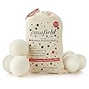 Casafield Wool Dryer Balls Set of 6, Extra Large Organic Handmade 100% New Zealand Wool, Natural Laundry Fabric Softener