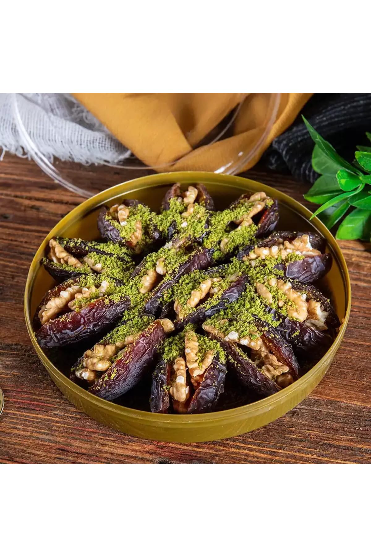 Walnut Stuffed Dates with Honey 12 oz Package, Gourmet Turkish Delight, Sweetener, Energy Snack, Dessert - One Size