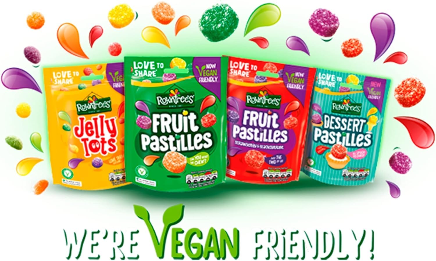 Rowntree's Fruit Pastilles Strawberry & Blackcurrant Pouch 143g (Pack of 3)