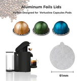 Clinuse Aluminum Foil Lids Seals for Nespresso Vertuo Pods, 100Pcs Reusable Nespresso Capsules Coffee Pods Cover Seals, Compatible with Nespresso