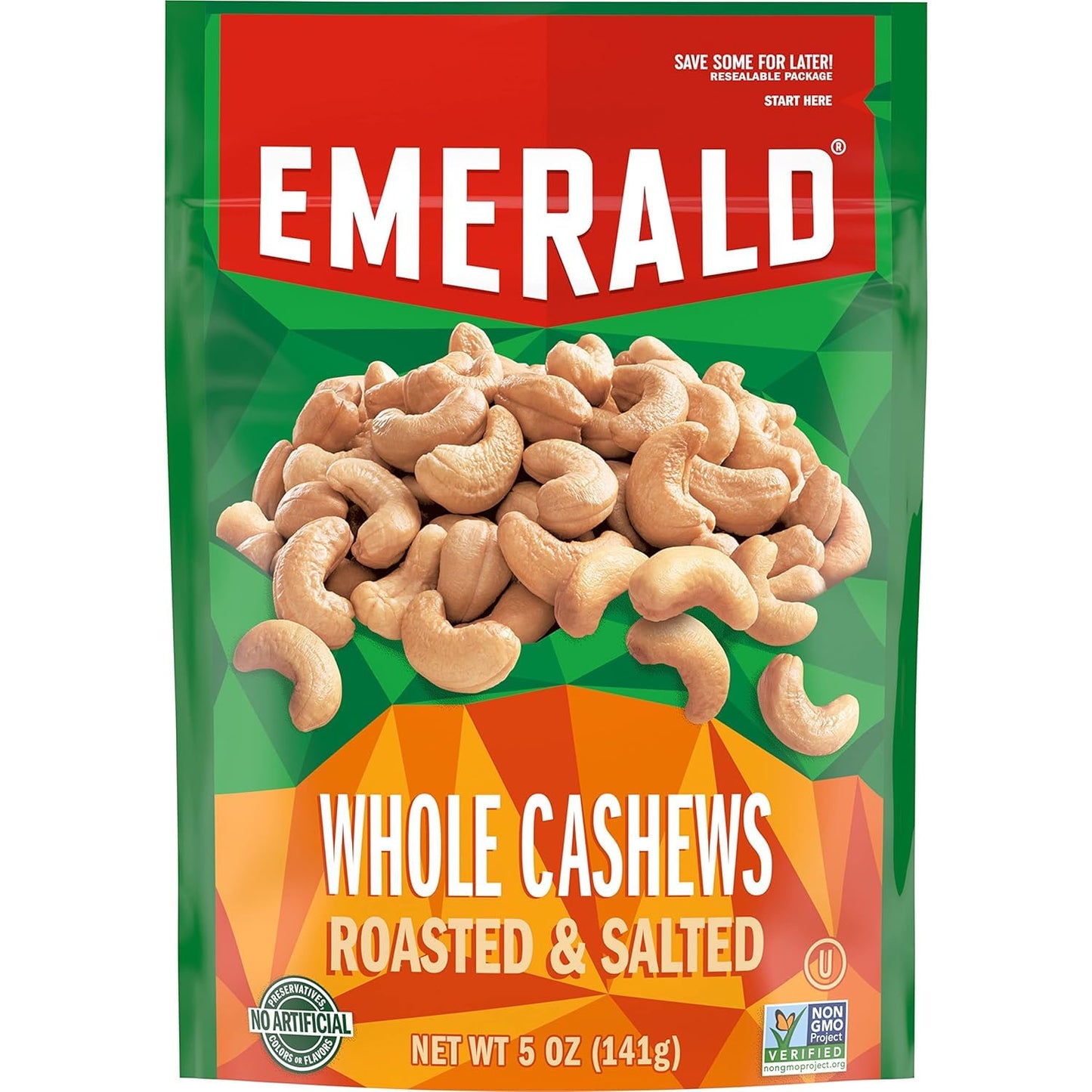 Emerald Roasted & Salted Whole Cashews (Pack of 1)