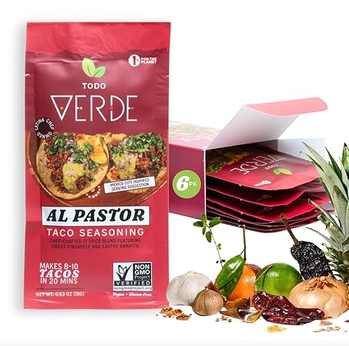 Al Pastor Healthy Taco Seasoning Packets - Todo Verde Mexican Seasoning Mix | Chef Curated Taco Blends with Sweet Pineapple & Black Garlic | Vegan