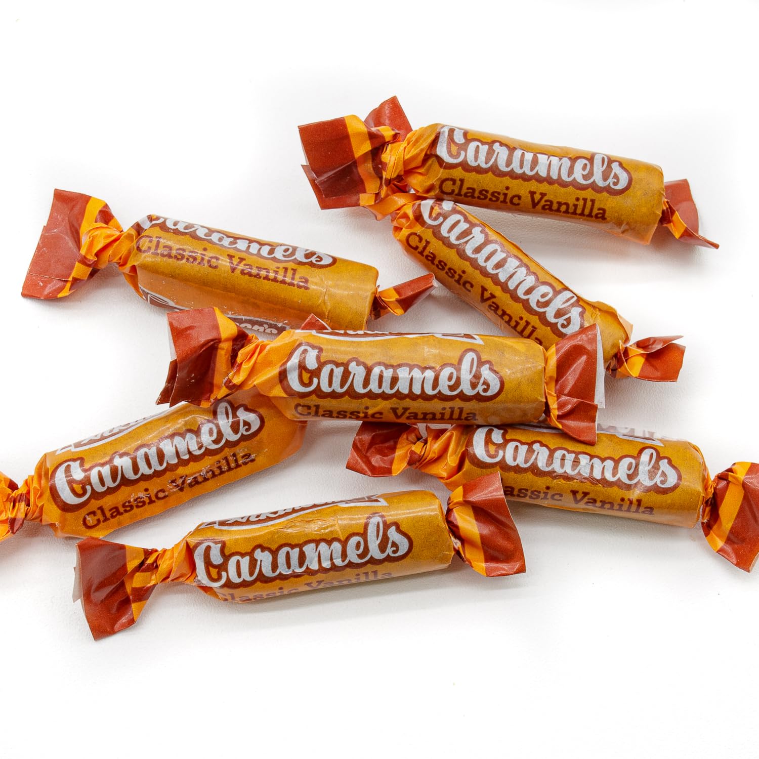 Caramel Candy Classic Vanilla 1 lb - Bulk Candy in Resealable Bag, Individually Wrapped for Freshness, Soft & Chewy, Gluten Free