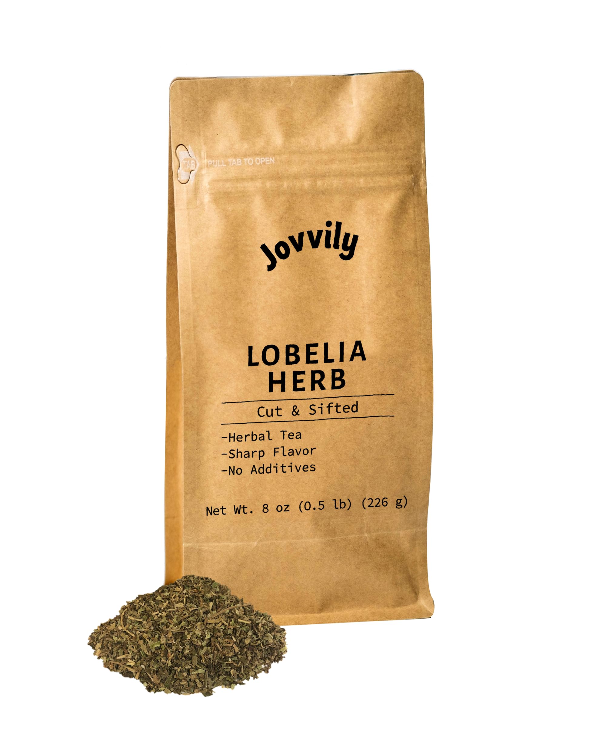 Jovvily Lobelia Herb, Cut & Sifted, Herbal Tea (8 Ounce)