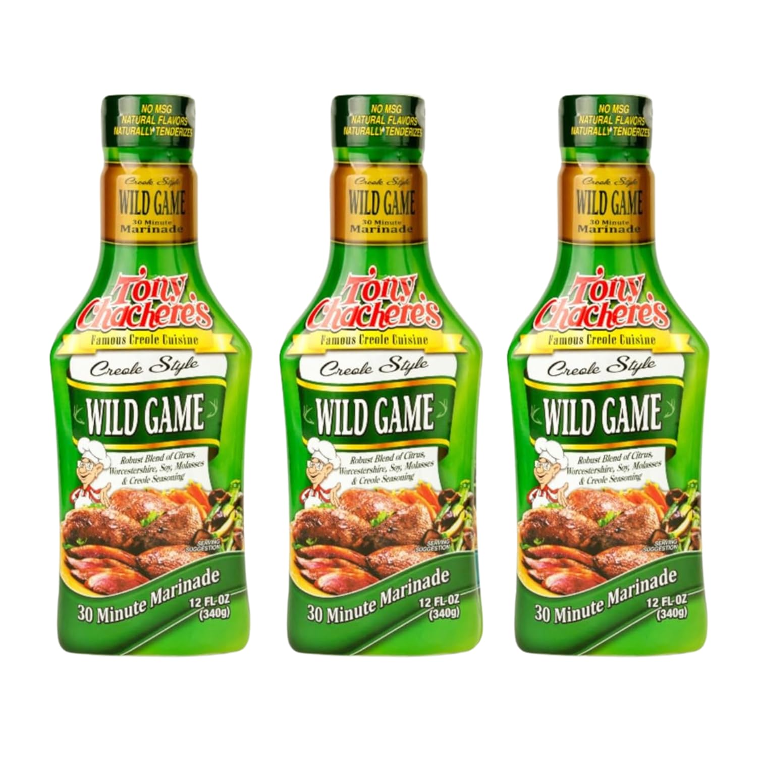 Tony Chachere Pourable Marinades, Wild Game Marinade, 12 fl oz, 3 Count