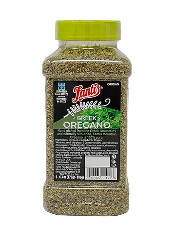 Fantis Dried Oregano Seasoning, 100% Pure Greek Oregano Leaves From Greece Hand Picked and Naturally Sun Dried, 6 Ounce