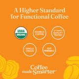 Four Sigmatic Dark Roast Organic Whole Bean Coffee | Gourmet Nootropic Mushroom Coffee Beans with Lion's Mane & Chaga Mushrooms for Enhanced Brain