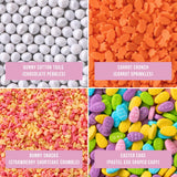 Sweets Indeed Easter Bunny Candy Topper 4-Pack - Crumblefetti Candy Toppings for Ice Cream, Cupcakes, Hot Cocoa & Cookies | Fun Holiday Bunny Treat