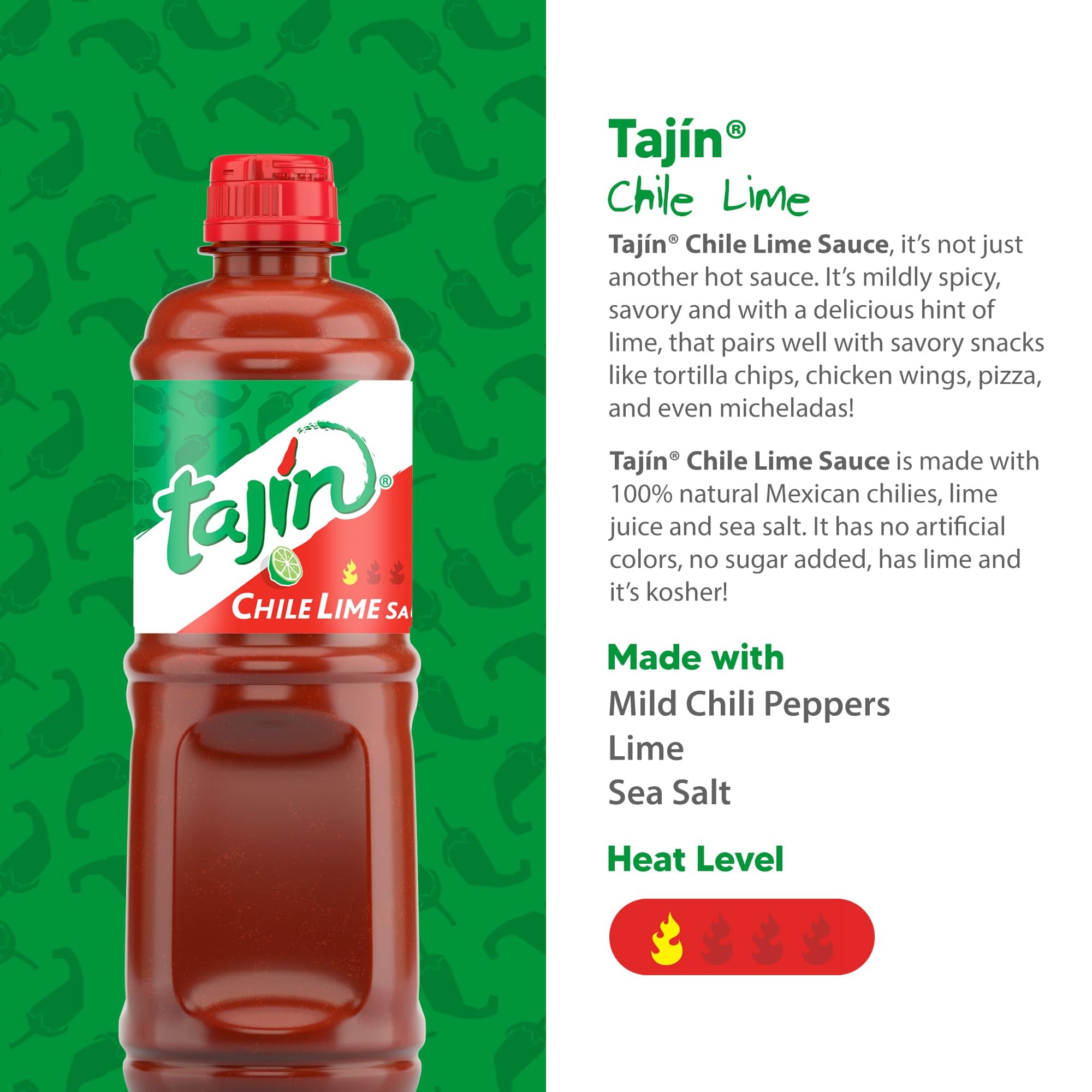 Tajin Fruity Chamoy Sauce, 15.38 oz, and Tajin Chile Lime Sauce, 15.38 oz, Mexican Sauces for Fruit, Vegetables, Snacks, Mangonadas, and Drinks, (Pack