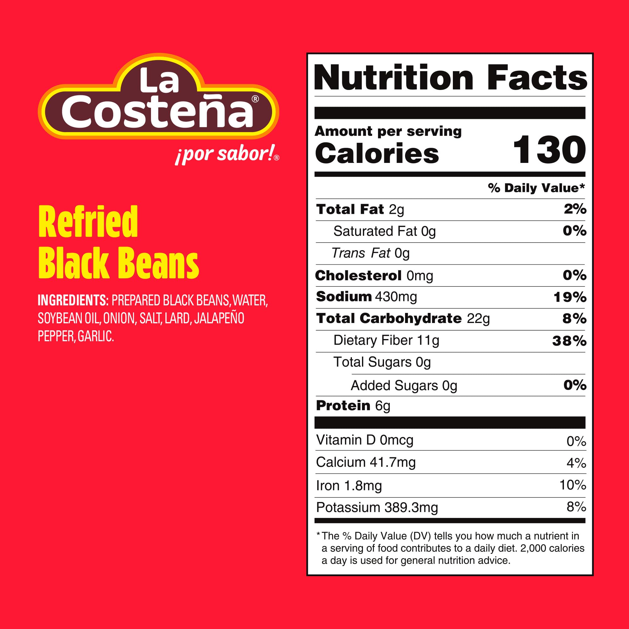 La Costeña Refried Black Beans - 60 Second Microwave Ready to Eat Meals for Mexican Food, Mexican Rice, Nacho Bean Dip, Bean Burrito, Burger, Carne