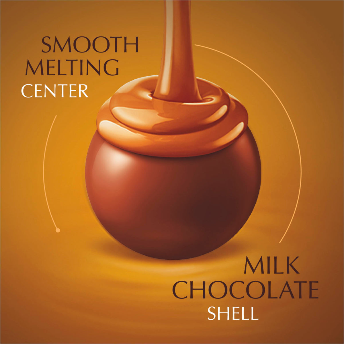 Lindt LINDOR Caramel Milk Chocolate Candy Truffles, 25.4 oz., 60 Count Box