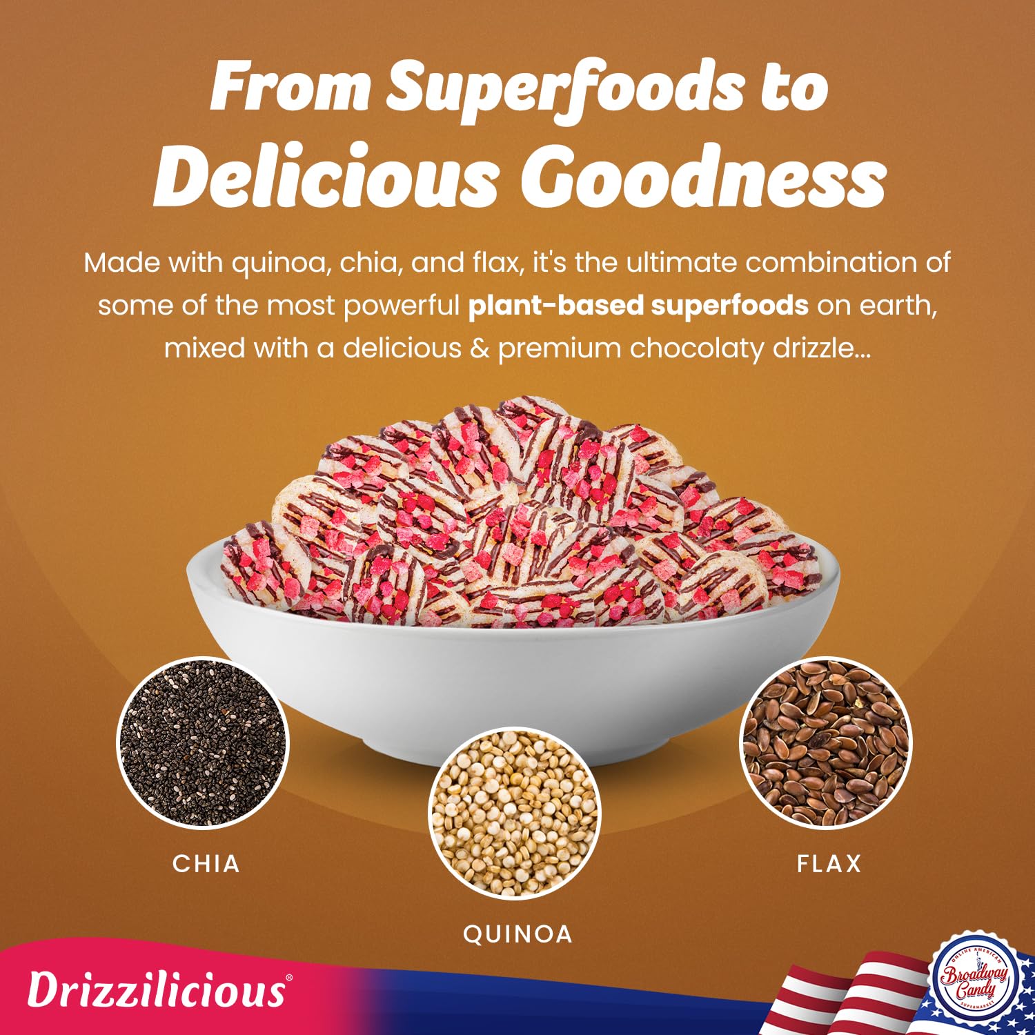 Drizzilicious Strawberry Chocolaty Bites, Mini Rice Cakes, 113g, Vegan, Gluten-Free