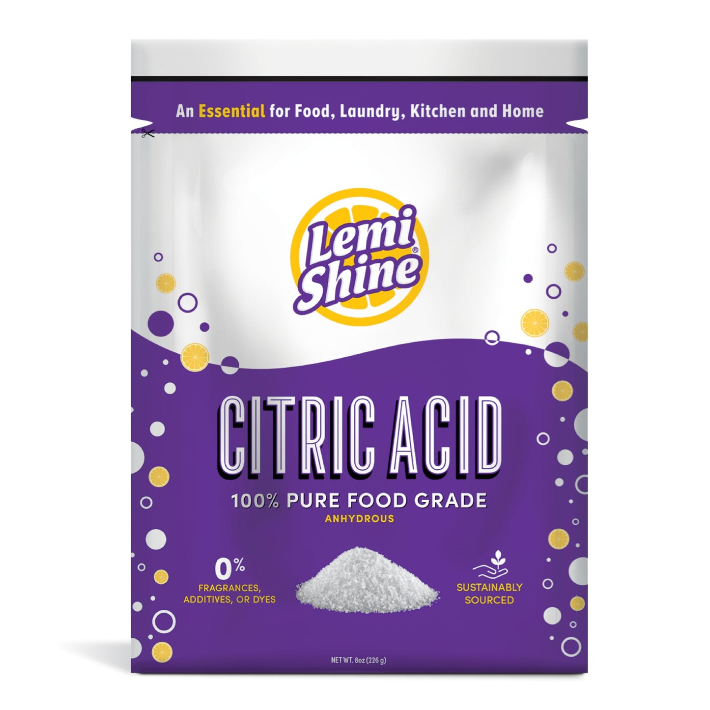 Lemi Shine 100% Citric Acid Powder l Pure Food-Grade Flavor Enhancer & All-Natural Preservative | Fragrance Free Citric Acid for Mini Bath Bombs
