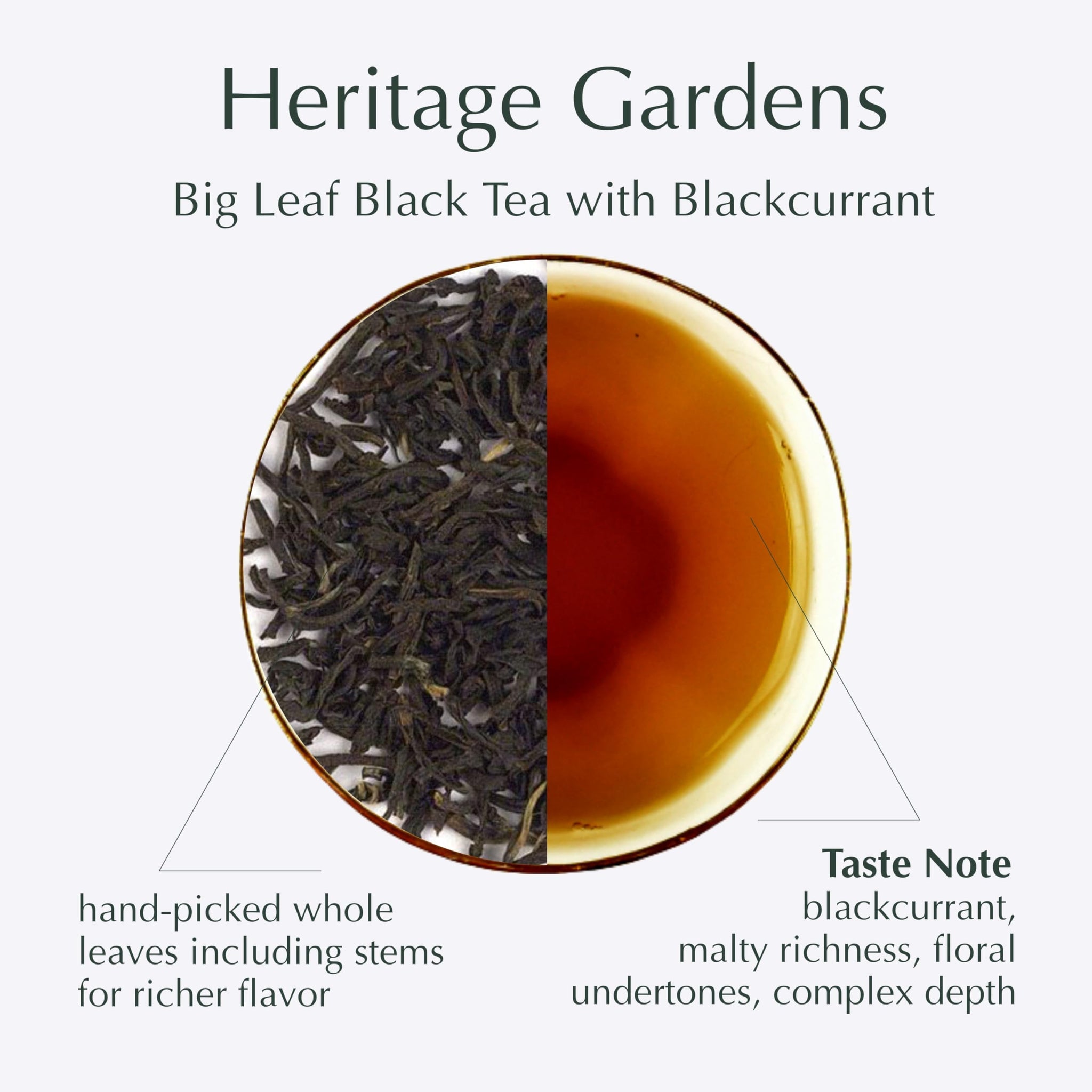 HERMITAGE GARDENS - 100% Pure Ceylon black leaf tea with blackcurrant and lemon flavors. (3 pack)
