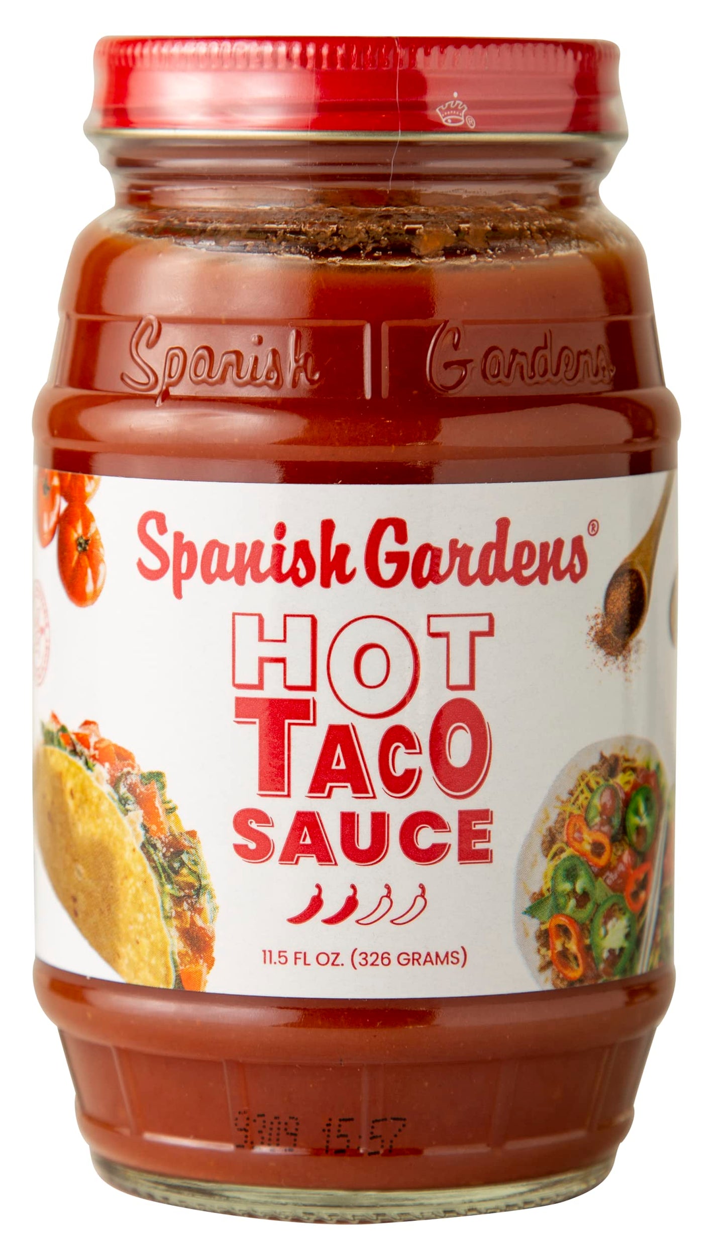 Spanish Gardens Taco Sauce (6 Pack) - Hot Taco Sauce for Authentic Mexican Food - Original Family Recipe, Spicy Sauce for Tex Mex Food (11.5 oz)