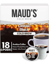 Maud's Cold Brew Dark Roast Coffee Pods, 18 ct, Single Serve Pods - 100% Arabica Coffee, Compatible with Keurig K Cups Maker