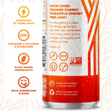 Yerbaé Energy Seltzer - Orange Cherry Pineapple No Sugar/Calories/Carbs. Energized by Yerba Mate, Naturally Caffeinated Plant-Based, Healthy