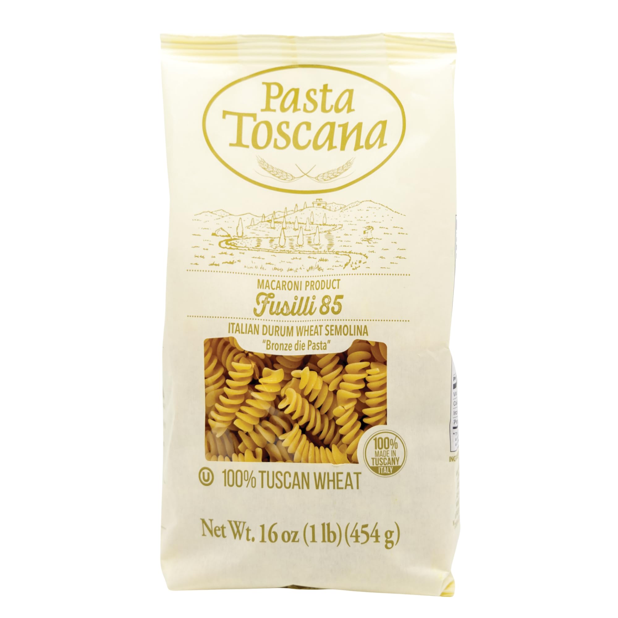 Pasta Toscana | Bronze Die Pasta | Italian Durum Wheat Semolina | Bronze die Pasta, 16 oz (Pack of 2, Fusilli)
