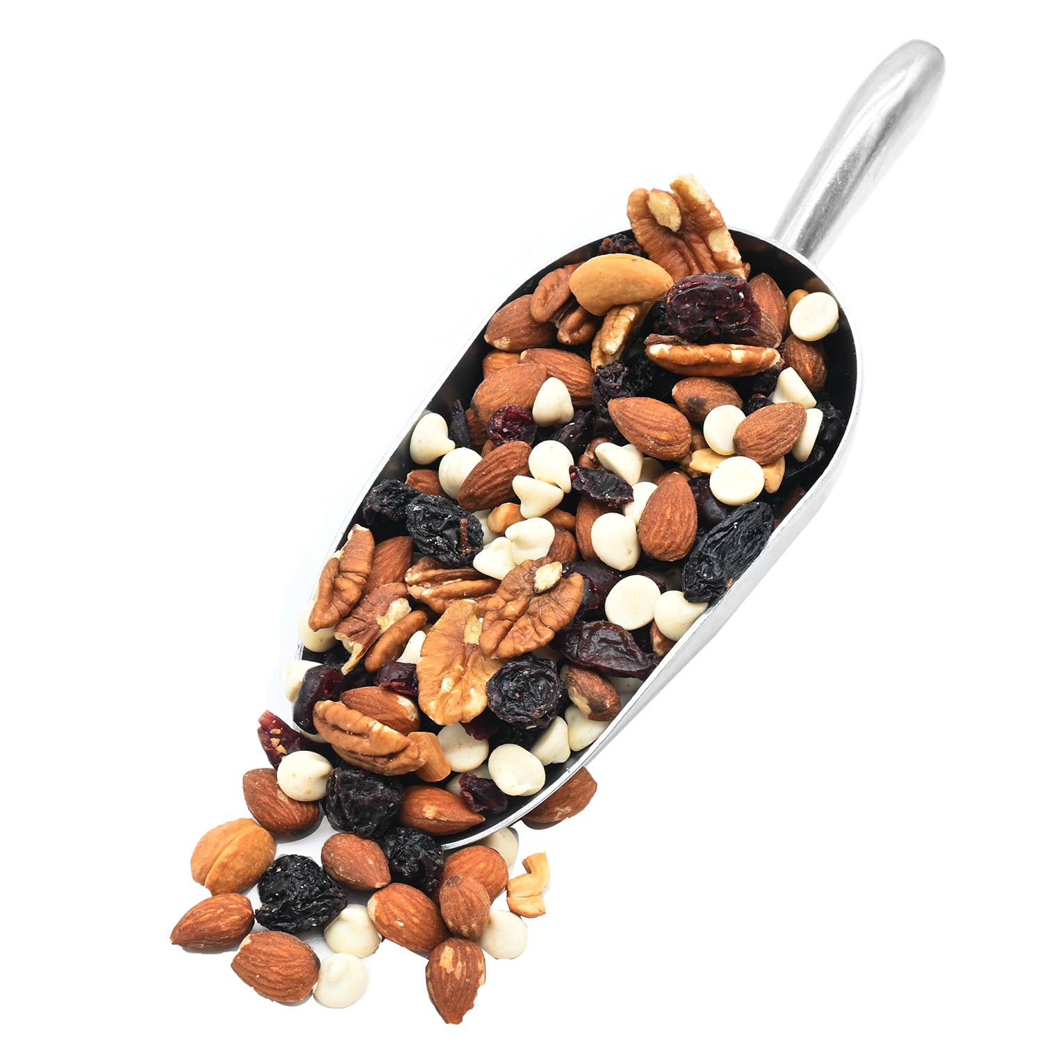 Grab Our Nuts Raspberry Nut Trail Mix 40 Ounce Jar: White Confectioners Drops, Roasted Almonds, Raspberry Flavored Dried Cranberries, Raisins, Raw